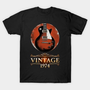 1974 Vintage Guitar - 50th Birthday Gift T-Shirt